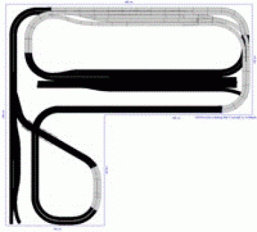 Roco H0 mit Bettung Gleisplan 400 X 360 cm